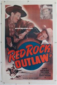 d418 RED ROCK OUTLAW linen one-sheet movie poster '50 Bob Gilbert western!