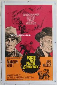 d420 RIDE THE HIGH COUNTRY linen one-sheet movie poster '62 Scott, McCrea