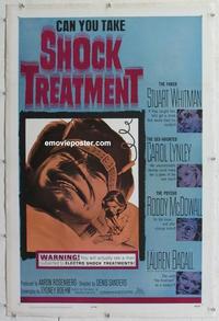 d428 SHOCK TREATMENT linen one-sheet movie poster '64 electroshock!