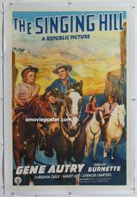 d431 SINGING HILL linen one-sheet movie poster '41 Gene Autry, Virginia Dale