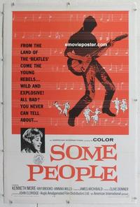 d432 SOME PEOPLE linen one-sheet movie poster '64 English rock 'n' roll!!