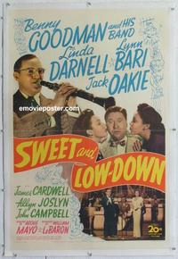 d441 SWEET & LOWDOWN linen one-sheet movie poster '44 Benny Goodman