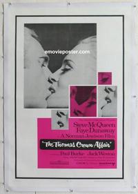 d447 THOMAS CROWN AFFAIR linen one-sheet movie poster '68 Steve McQueen