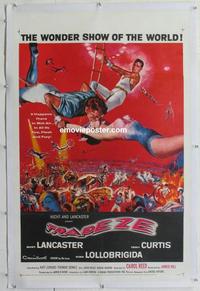 d450 TRAPEZE linen one-sheet movie poster '56 Lancaster, Gina Lollobrigida