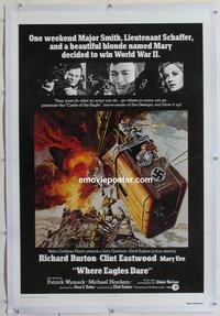 d459 WHERE EAGLES DARE linen one-sheet movie poster R73 Eastwood, Burton
