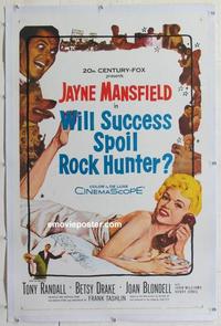 d462 WILL SUCCESS SPOIL ROCK HUNTER linen one-sheet movie poster '57 sexy!