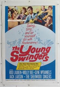 d468 YOUNG SWINGERS linen one-sheet movie poster '63 Hootenanny!
