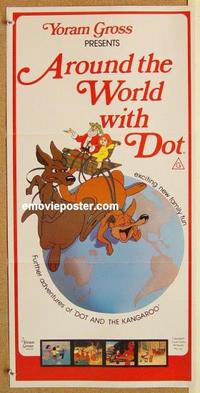 e431 AROUND THE WORLD WITH DOT Australian daybill movie poster '82 cartoon!