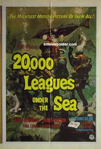 e067 20,000 LEAGUES UNDER THE SEA Australian one-sheet movie poster R70s Verne