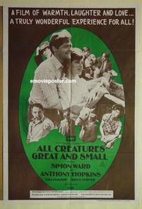 e080 ALL CREATURES GREAT & SMALL Australian one-sheet movie poster '74 Hopkins