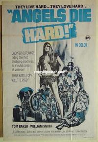 e083 ANGELS DIE HARD Australian one-sheet movie poster '70 chopper outlaws!