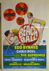 e099 BEACH BALL Australian one-sheet movie poster '65 Byrnes, Noel, Supremes