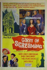 e125 CARRY ON SCREAMING Australian one-sheet movie poster '66 sexy horror!