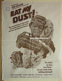 e156 EAT MY DUST Australian one-sheet movie poster '76 Ron Howard, car racing!