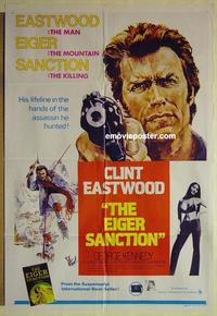 e157 EIGER SANCTION Australian one-sheet movie poster '75 Clint Eastwood the man!