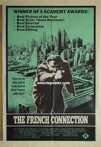 e175 FRENCH CONNECTION Australian one-sheet movie poster '71 Hackman, Scheider