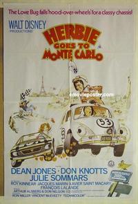 e206 HERBIE GOES TO MONTE CARLO Australian one-sheet movie poster '77 Volkswagen!