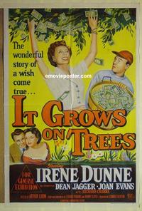 e219 IT GROWS ON TREES Australian one-sheet movie poster '52 Irene Dunne, Jagger