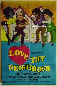 e246 LOVE THY NEIGHBOUR Australian one-sheet movie poster '73 inter-racial!