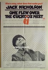 e281 ONE FLEW OVER THE CUCKOO'S NEST Australian one-sheet movie poster '75