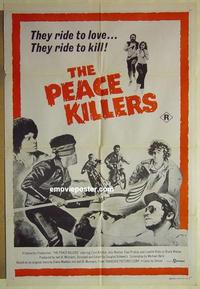 e286 PEACE KILLERS Australian one-sheet movie poster '71 crazy biker gang!