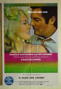 e293 PLACE FOR LOVERS Australian one-sheet movie poster '69 Dunaway, Mastroianni