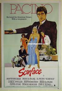 e323 SCARFACE Australian one-sheet movie poster '83 Al Pacino, De Palma, Stone