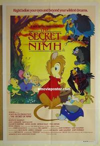 e324 SECRET OF NIMH Australian one-sheet movie poster '82 Don Bluth mouse cartoon!