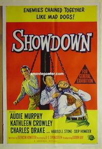 e330 SHOWDOWN Australian one-sheet movie poster '63 Audie Murphy western!