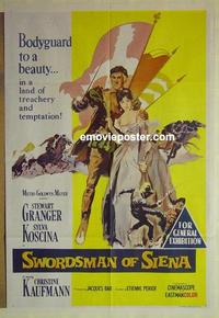 e353 SWORDSMAN OF SIENA Australian one-sheet movie poster '62 Stewart Granger