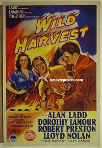 e386 WILD HARVEST Australian one-sheet movie poster '47 Ladd, Dorothy Lamour