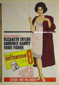 e120 BUTTERFIELD 8 Australian one-sheet movie poster R66 callgirl Liz Taylor!
