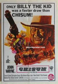 e128 CHISUM Australian one-sheet movie poster '70 big John Wayne, Forrest Tucker