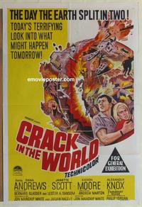 e136 CRACK IN THE WORLD Australian one-sheet movie poster '65 Dana Andrews