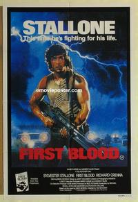 e167 FIRST BLOOD Australian one-sheet movie poster '82 Stallone as Rambo!