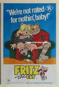 e178 FRITZ THE CAT Australian one-sheet movie poster '72 Ralph Bakshi cartoon!