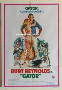 e181 GATOR Australian one-sheet movie poster '76 Burt Reynolds, Lauren Hutton