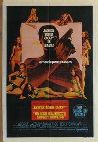 e279 ON HER MAJESTY'S SECRET SERVICE Australian one-sheet movie poster '70 Bond