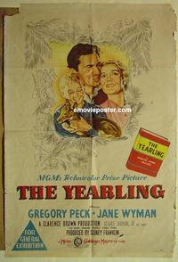 e393 YEARLING Australian one-sheet movie poster '46 Gregory Peck classic!