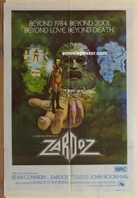 e395 ZARDOZ Australian one-sheet movie poster '74 Sean Connery sci-fi fantasy!