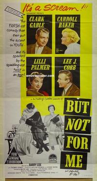 e039 BUT NOT FOR ME Aust three-sheet movie poster '59 Gable, Carroll Baker