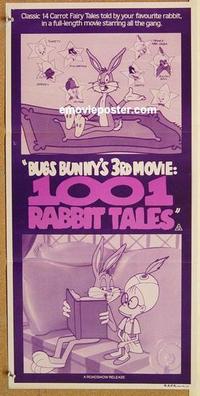 e398 1001 RABBIT TALES Australian daybill movie poster '82 Bugs Bunny!