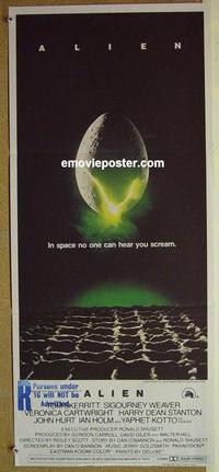 e415 ALIEN Australian daybill movie poster '79 Sigourney Weaver, sci-fi!