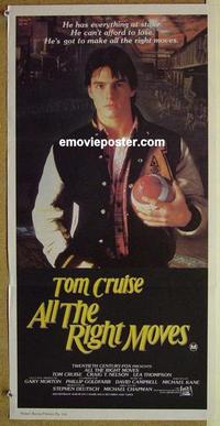 e417 ALL THE RIGHT MOVES Australian daybill movie poster '83 Tom Cruise