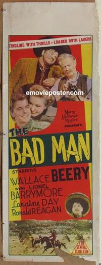 e015 BAD MAN long Australian daybill movie poster '41 Reagan, Laraine Day