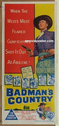 e440 BADMAN'S COUNTRY Australian daybill movie poster '58 George Montgomery