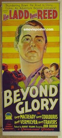e456 BEYOND GLORY Australian daybill movie poster '48 Alan Ladd, Donna Reed