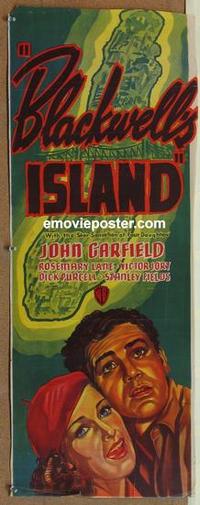 e017 BLACKWELL'S ISLAND long Australian daybill movie poster '39 Garfield