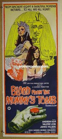 e470 BLOOD FROM THE MUMMY'S TOMB Australian daybill movie poster '72 horror