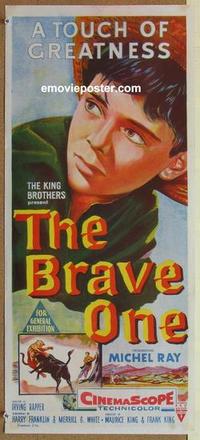 e481 BRAVE ONE Australian daybill movie poster '56 Irving Rapper western!